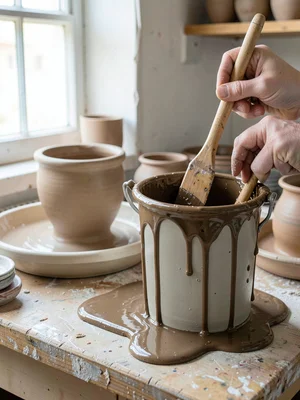Glaze Bucket with Dripping Stirring Stick