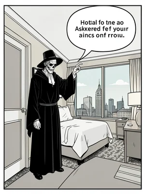Grim reaper hotel check-in