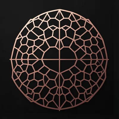Voronoi pattern in rose gold on matte black, minimal and elegant