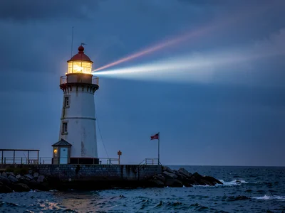 Lighthouse beam starting
