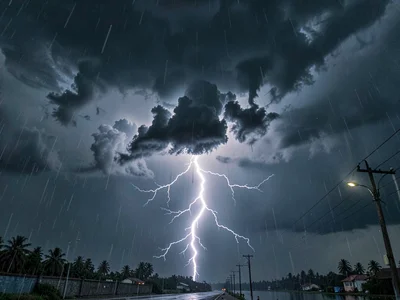 Lightning illuminating cloud interior
