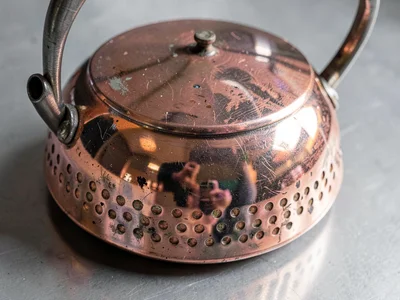 Copper kettle showing use patterns
