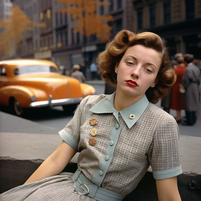 Vivian Maier color photo of a sad scene. color street