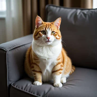 Cat sitting on a couch