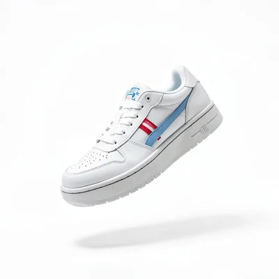Sneaker floating on seamless