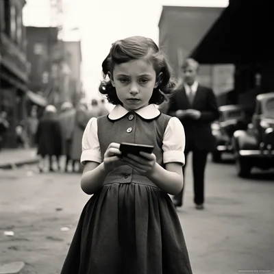 Street photo in the style of Vivian Maier At an age-o