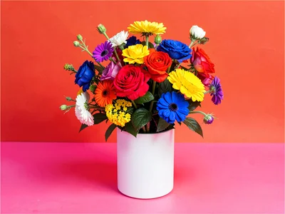 Flower arrangement as color exercise