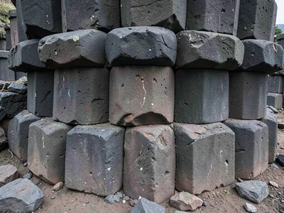 Weathered columns with rounded edges