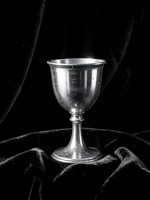 Silver chalice on velvet