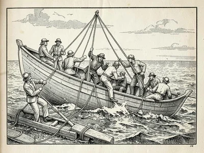 Scrimshaw whaleboat chase