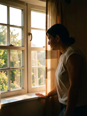 Window figure morning