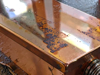 Copper cooling with oxidation colors