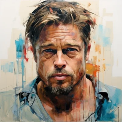 Painting portrait by Jenny Saville. brad pitt