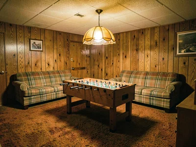 Foosball Under the Swag Lamp