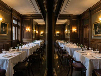 Restaurant dining room centered