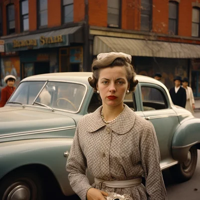 Vivian Maier color photo of surprising person or situ