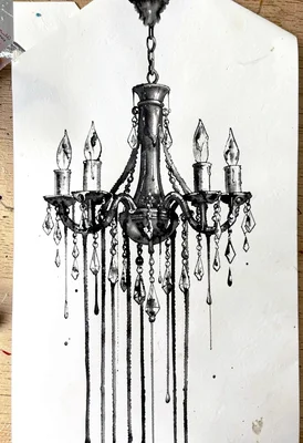 Chandelier crystals drip