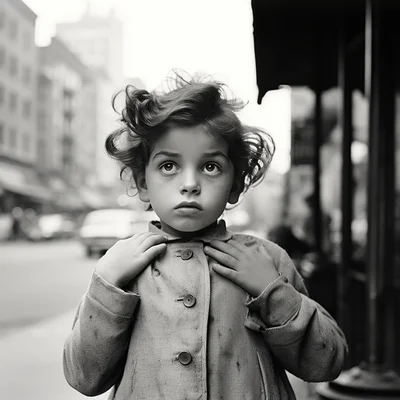 Vivian Maier photo or ugly and sick kid. street photo