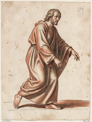 Robed figure in contrapposto