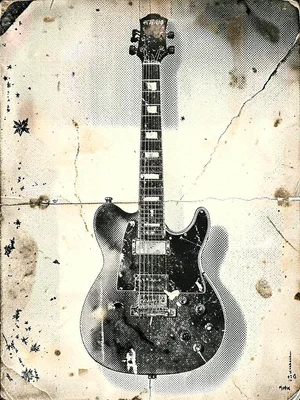 Grunge nineties guitar silhouette