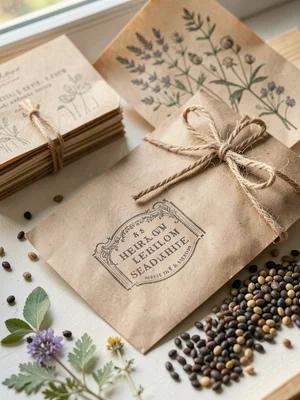 Hand-Stamped Kraft Seed Envelope