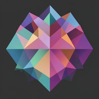 Flat 2D triangles appearing to fold into 3D space, impossible geometry, clean