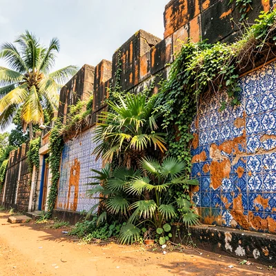 Portuguese colonial tropicália in Maputo, Mozambique, Maputo fortress walls with