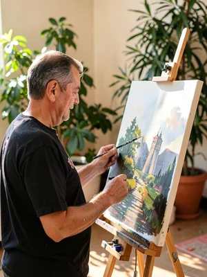 Artist at easel