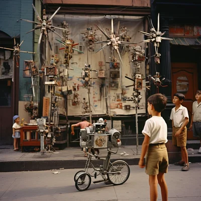 Color Street photo by Vivian Maier A curious child st