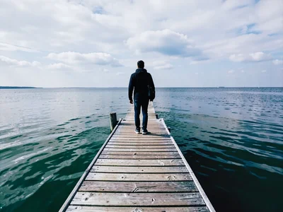 Figure at end of pier