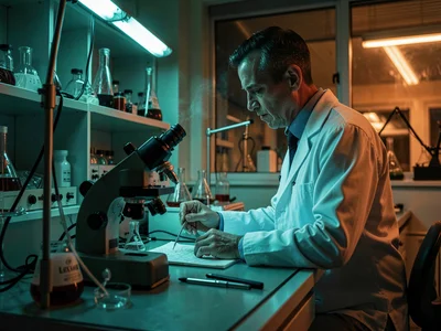 Laboratory at night