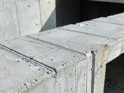 Concrete formwork marks visible on surface