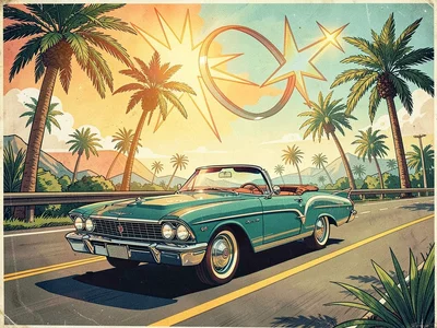 Atomic age finned convertible