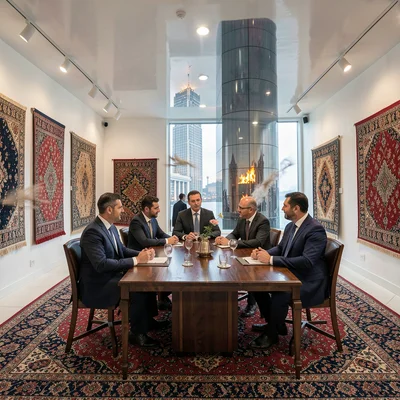 Oil-baron nouveau meeting Flame Tower modernity in windy Baku, carpet museum int
