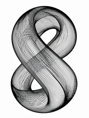 A double helix shape formed by two intertwining ribbons of parallel curved flow 