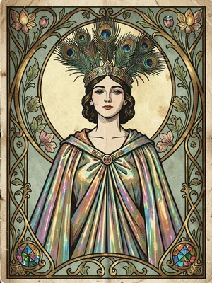 Art Nouveau peacock queen
