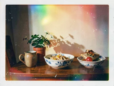Still life with expired color palette
