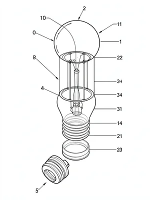 Incandescent bulb exploded view