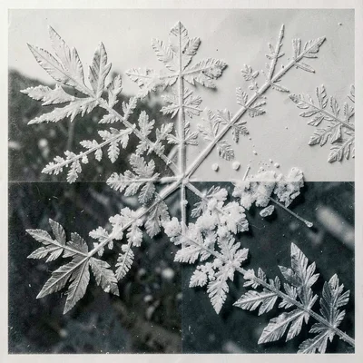 A chemigram with salt crystal resist — crystalline patterns, chemical reactions 