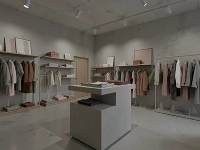 Boutique interior with minimal display