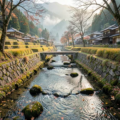 Looking Down Into Village Stream