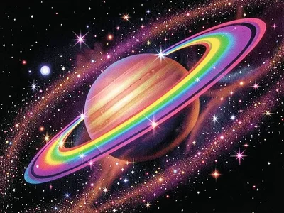Disco seventies cosmic scene