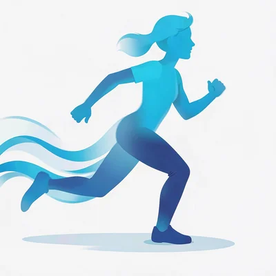 Morphing vector illustration, running figure becoming motion blur , smooth vecto