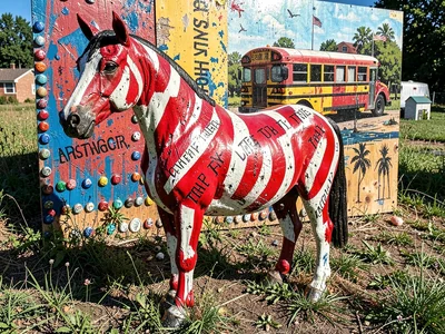 Tire Horse Yard Sculpture
