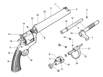 Revolver mechanism exploded view