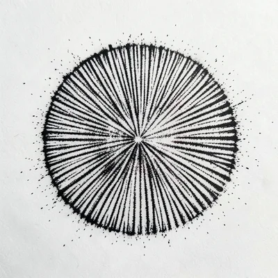 Ink cap spore print, jet black deposit on white paper, deliquescent mushroom lea