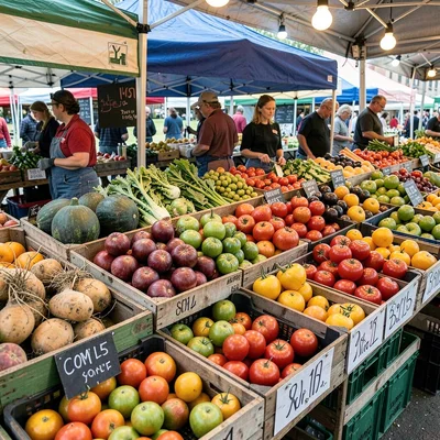Farmer's market produce display