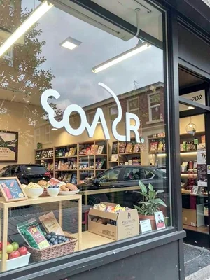 Store window figure overlay