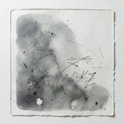 Gelatin plate monoprint, characteristic smooth even ink transfer with hand-drawn