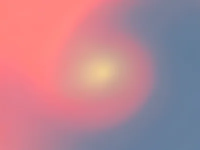 A gradient of coral pink through soft mauve to dusty blue, with a slight golden 